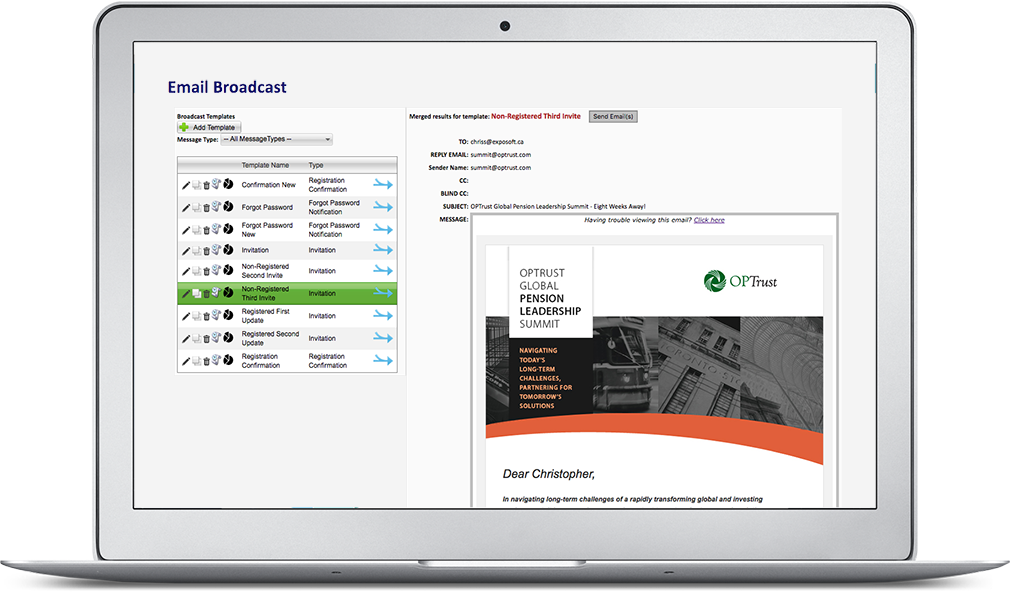 email broadcast screenshot